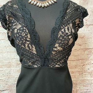 Large- Knee Length Black formal dress